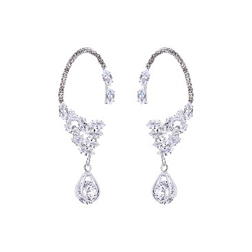 FASHIONABLE FANCY HOOK DROP RHINESTONE EARRING SLE1829