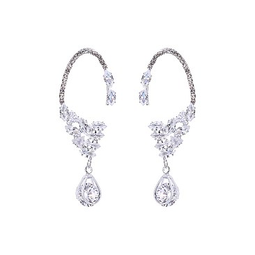 FASHIONABLE FANCY HOOK DROP RHINESTONE EARRING SLE1829