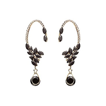 FASHIONABLE FANCY HOOK DROP RHINESTONE EARRING SLE1829