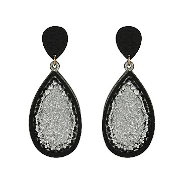 Fashionable Teardrop Earring W/ Stones SLE1868