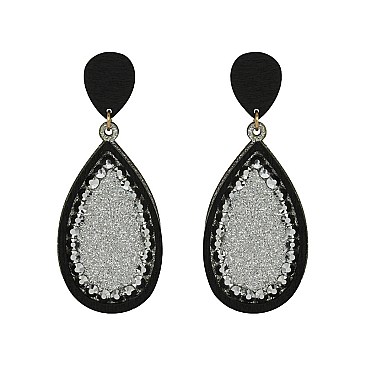 Fashionable Teardrop Earring W/ Stones SLE1868