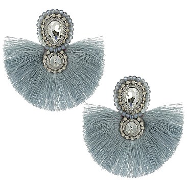 Fashionable Tassel Drop Post Earring SLE1874