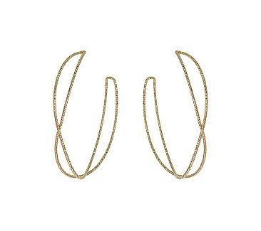 TWISTED TEXTURED METAL HOOP EARRINGS