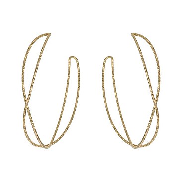 TWISTED TEXTURED METAL HOOP EARRINGS