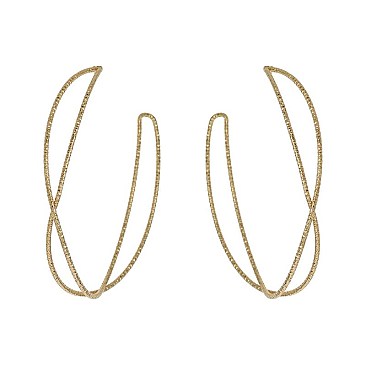 TWISTED TEXTURED METAL HOOP EARRINGS