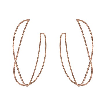 TWISTED TEXTURED METAL HOOP EARRINGS