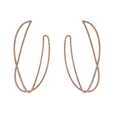 TWISTED TEXTURED METAL HOOP EARRINGS