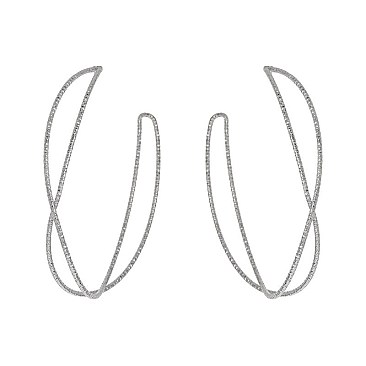 TWISTED TEXTURED METAL HOOP EARRINGS