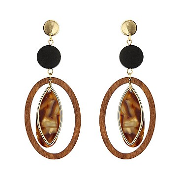 Fashionable Dangly Oval Fashion Earring SLE1889