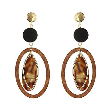 Fashionable Dangly Oval Fashion Earring SLE1889