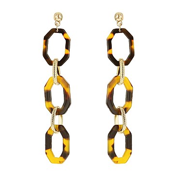 Trendy Dangly 3 Tier Lucite Earring SLE1893