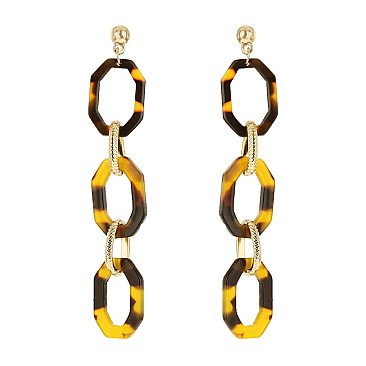 Trendy Dangly 3 Tier Lucite Earring SLE1893