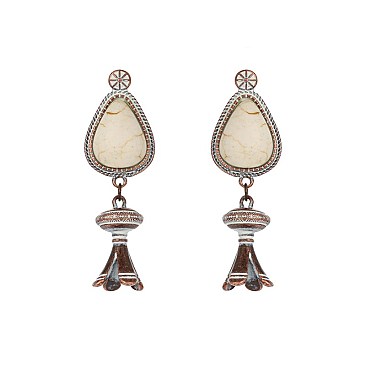 Trendy Squash Blossom Turquoise Earrings