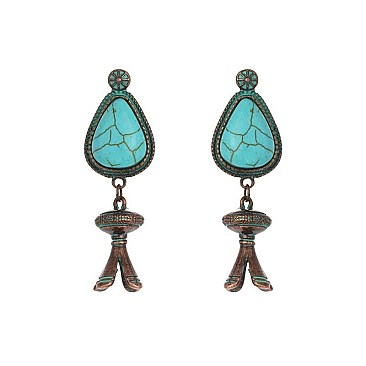 Trendy Squash Blossom Turquoise Earrings