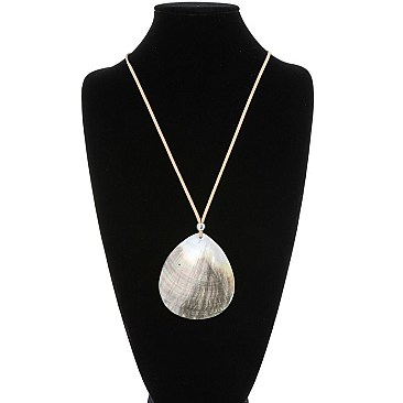 ABALONE SHELL PENDANT LONG NECKLACE