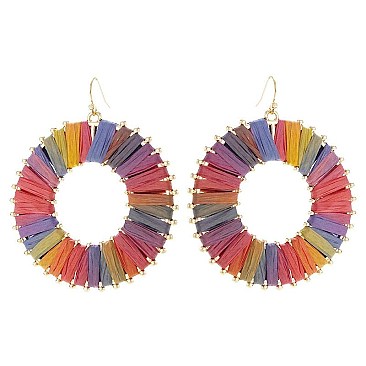 RAFFIA WRAP ROUND EARRINGS