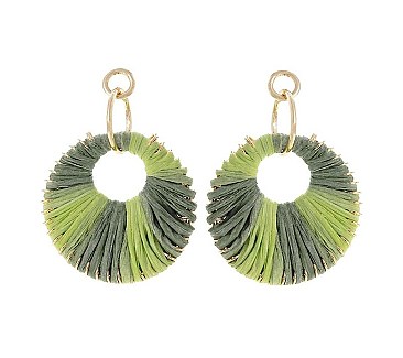 RAFFIA WRAPPED EYELET EARRINGS