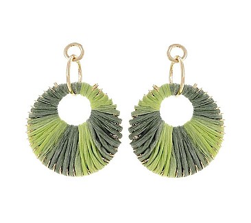 RAFFIA WRAPPED EYELET EARRINGS