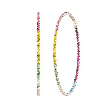 CHIC RHINESTONE HOOP EARRINGS