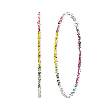 CHIC RHINESTONE HOOP EARRINGS
