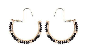 CHARMED OPEN HOOP FISH HOOK EARRINGS