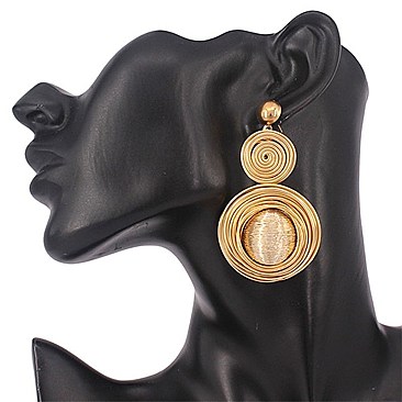 2 SWIRL WIRE DROP EARRINGS