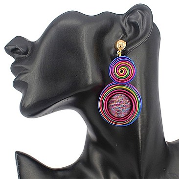 2 SWIRL WIRE DROP EARRINGS