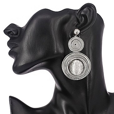 2 SWIRL WIRE DROP EARRINGS