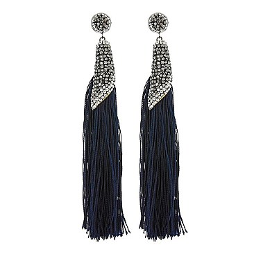 STONED DANGLY TASSEL EARRINGS