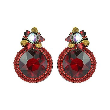 RND GEMS FELT BACK DROP EARRINGS