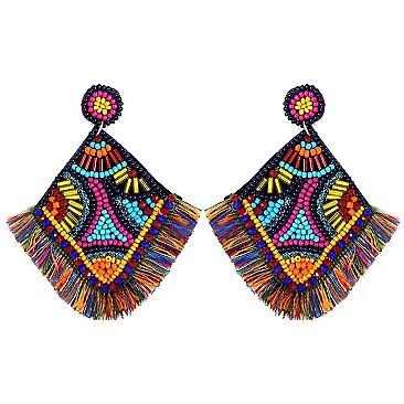 BEADED TASSEL EARRING