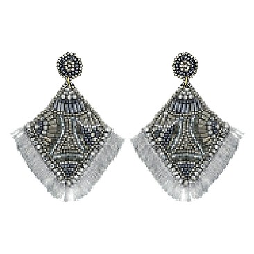 BEADED TASSEL EARRING