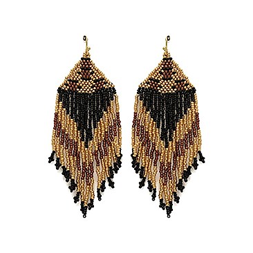 WESTERN SEEDBEAD DROP EARRING