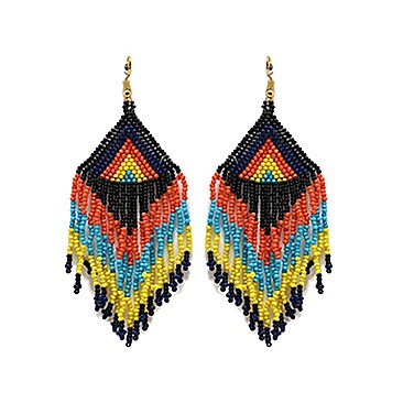 WESTERN SEEDBEAD DROP EARRING