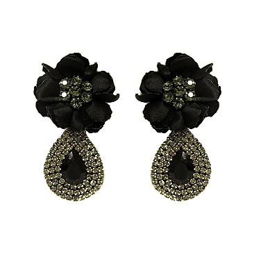 FLOWER WITH TEARDROP EARRING