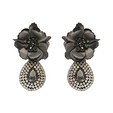 FLOWER WITH TEARDROP EARRING