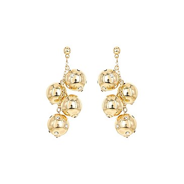 METAL BALL DROP POST EARRING
