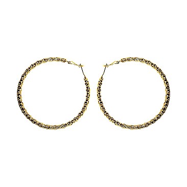 TEXTURED METAL HOOP EARRING