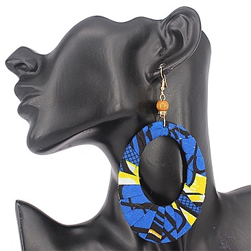 KENTE PRINT OVAL EARRING