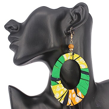 KENTE PRINT OVAL EARRING