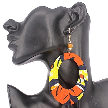 KENTE PRINT OVAL EARRING