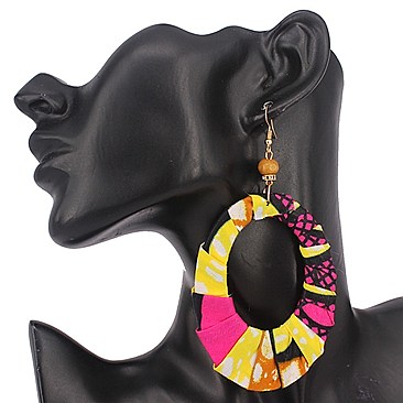 KENTE PRINT OVAL EARRING
