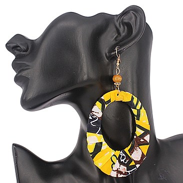 KENTE PRINT OVAL EARRING