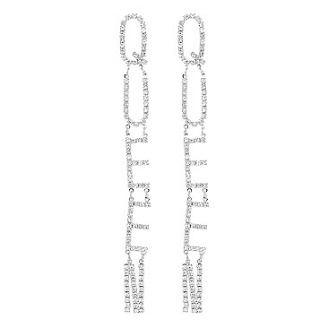 STYLISH RHINESTONES QUEEN DROP EARRINGS