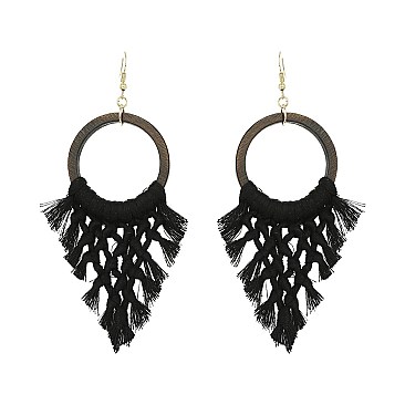 V DROP FISH HOOK HOOP EARRING
