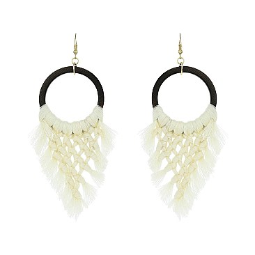 V DROP FISH HOOK HOOP EARRING
