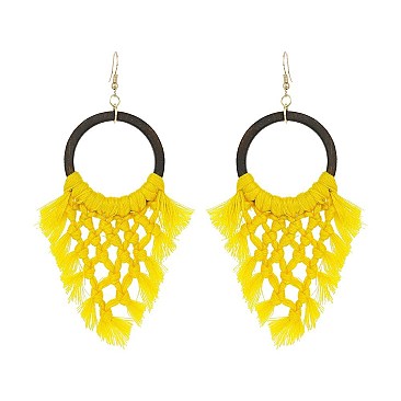 V DROP FISH HOOK HOOP EARRING