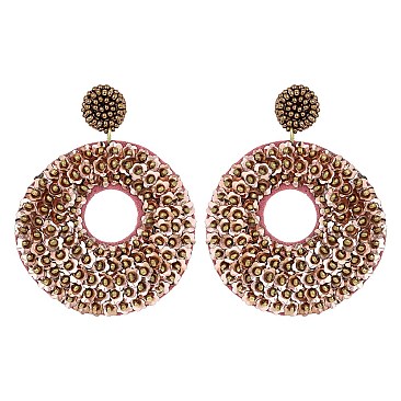 ROUND SEQUIN DROP EARRING