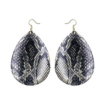 SNAKE PRINT TEARDROP EARRING