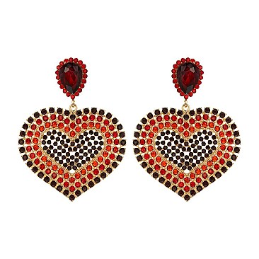 HEART DROP RHINESTONE EARRING
